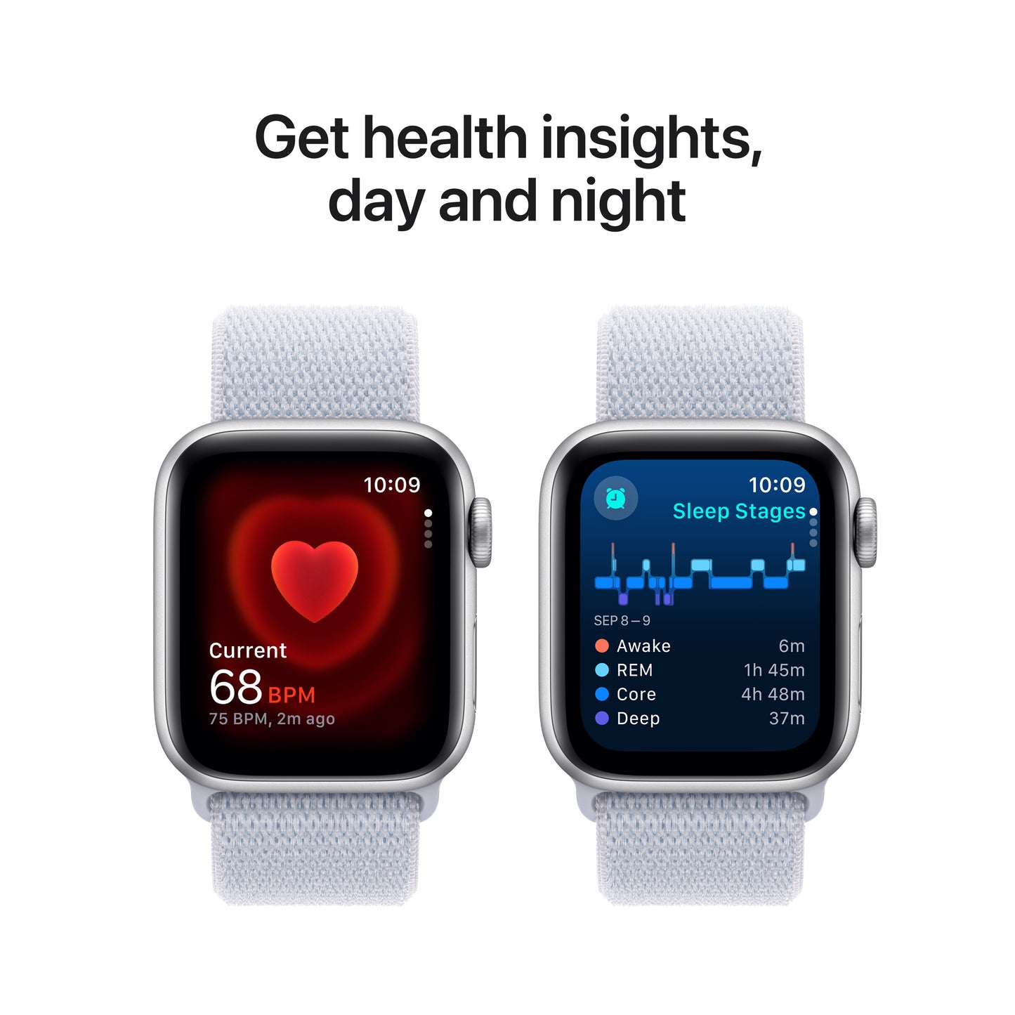 Apple Watch SE GPS 40mm Silver Aluminium Case with Blue Cloud Sport Loop - One Size - iSTYLE BG