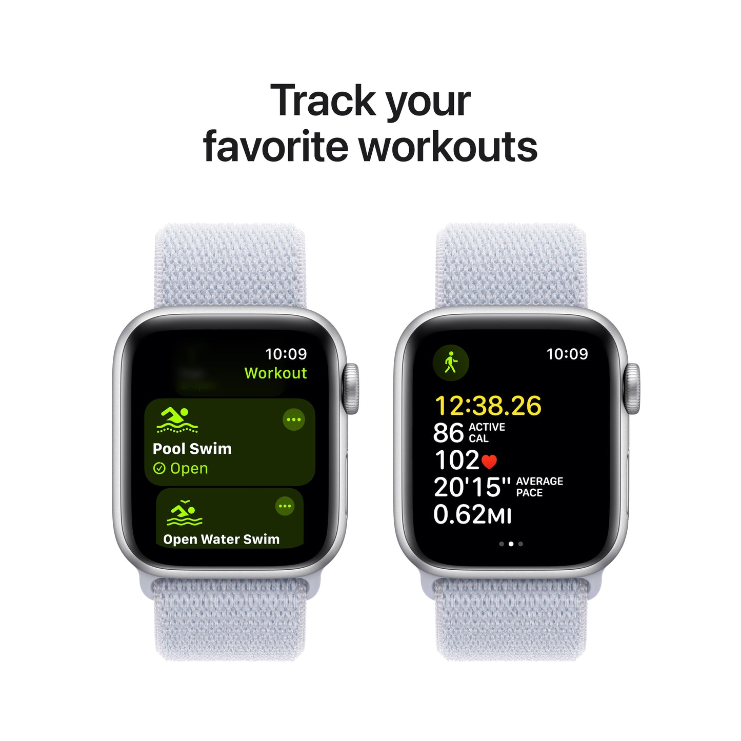 Apple Watch SE GPS 40mm Silver Aluminium Case with Blue Cloud Sport Loop - One Size - iSTYLE BG