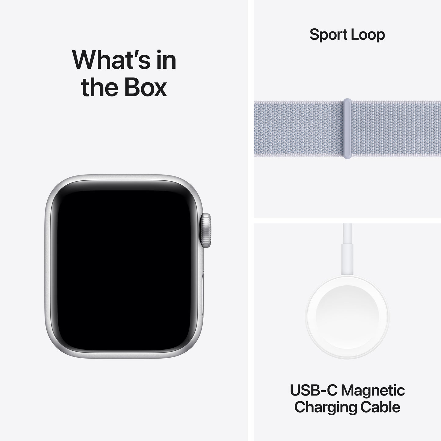 Apple Watch SE GPS 40mm Silver Aluminium Case with Blue Cloud Sport Loop - One Size - iSTYLE BG