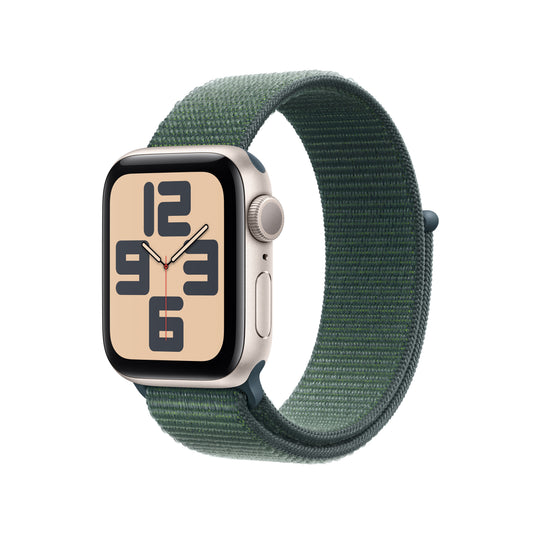 Разопакован Apple Watch SE GPS 40mm Starlight Aluminium Case with Lake Green Sport Loop (Copy) - iSTYLE.bg