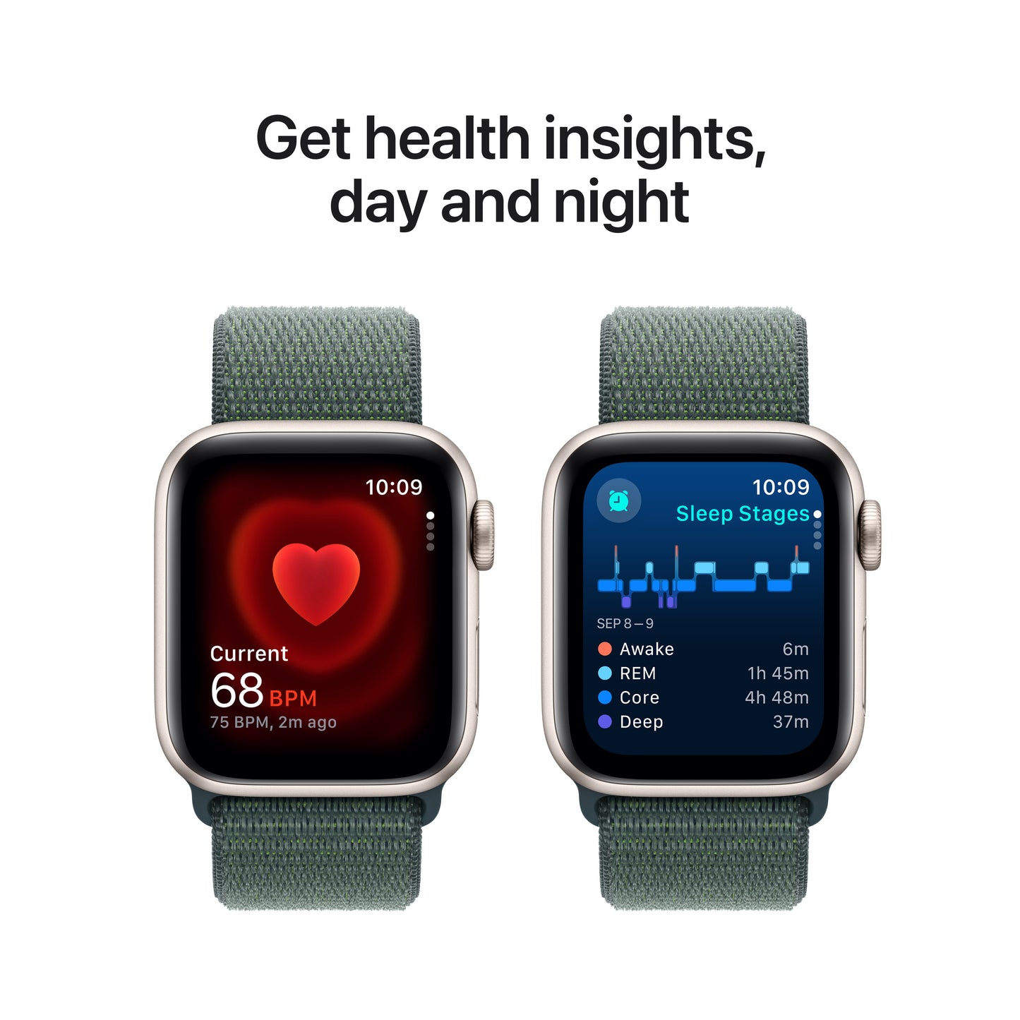 Apple Watch SE GPS 40mm Starlight Aluminium Case with Lake Green Sport Loop - iSTYLE BG
