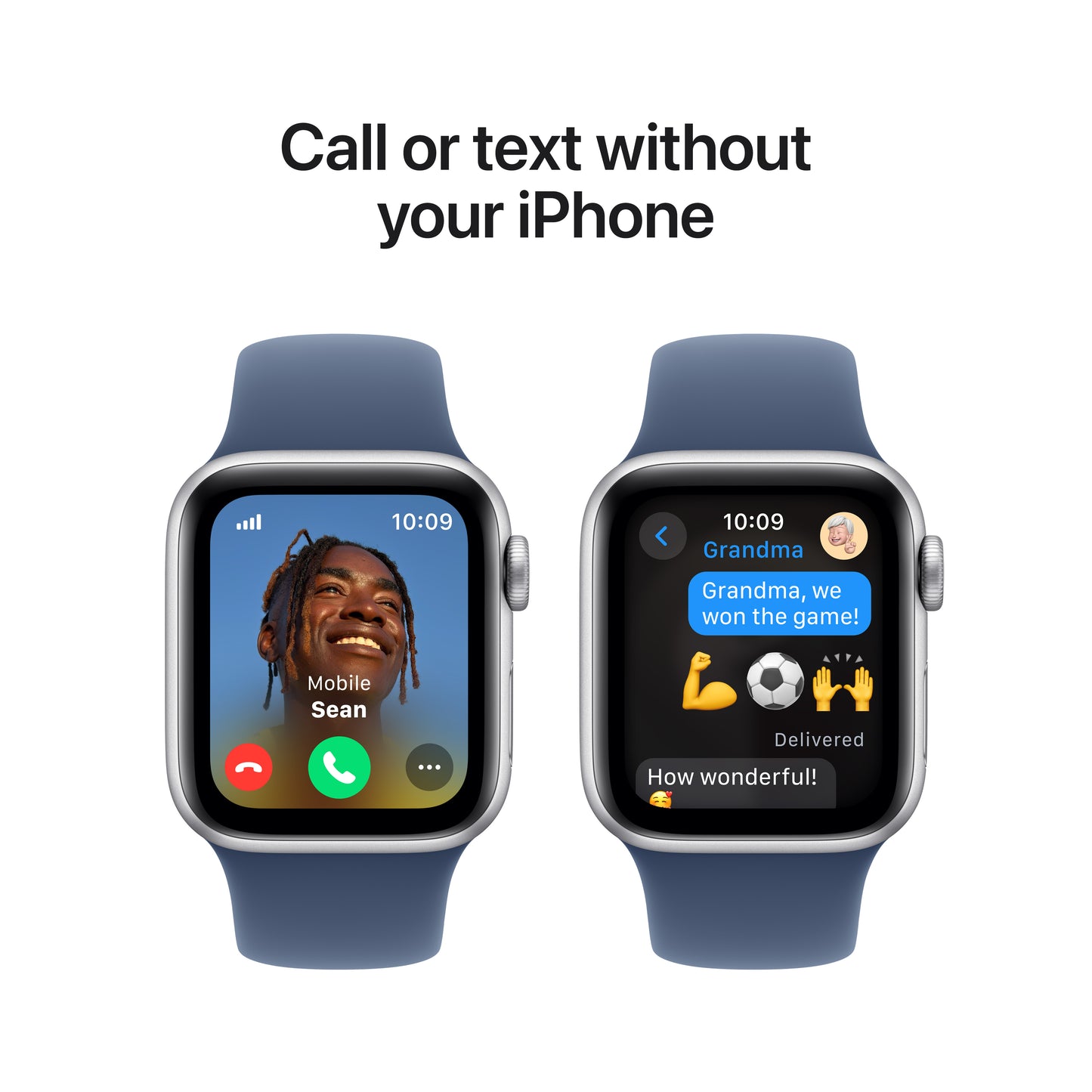 Apple Watch SE GPS + Cellular 40mm Silver Aluminium Case with Denim Sport Band - S/M - iSTYLE BG