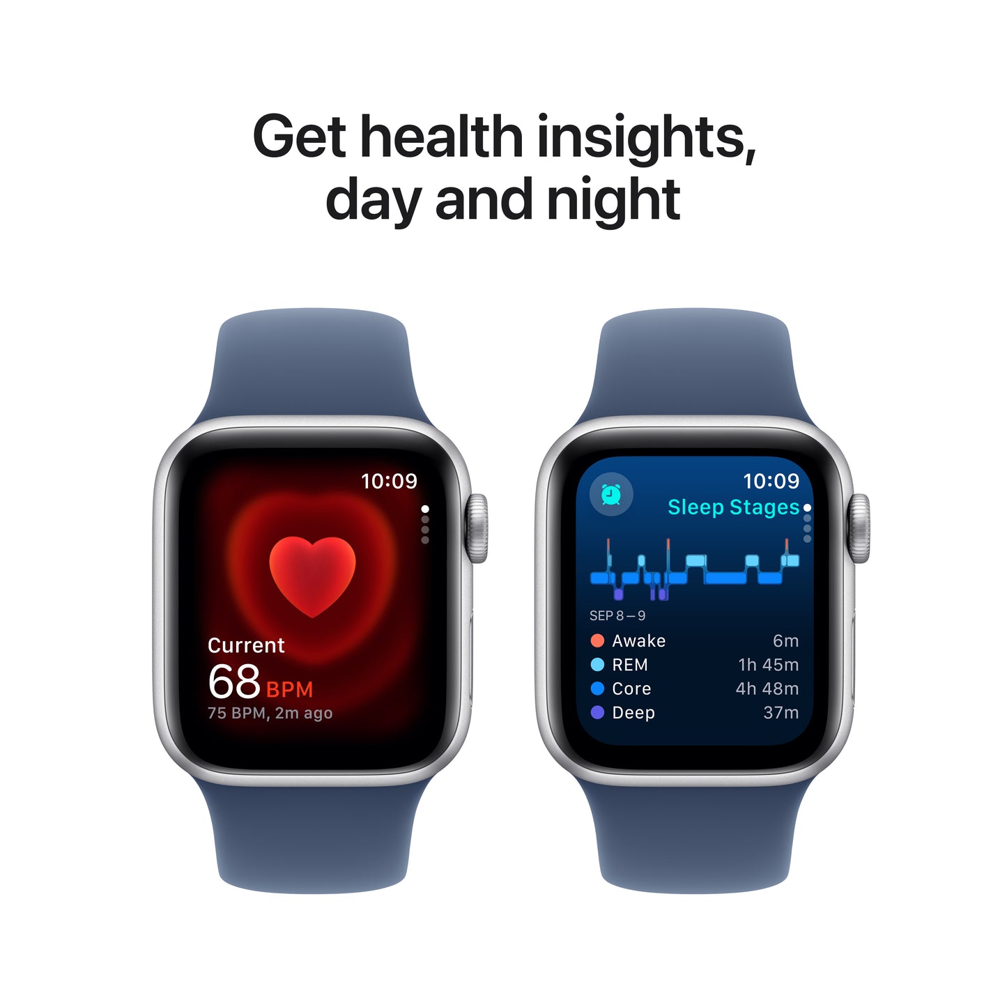 Apple Watch SE GPS + Cellular 40mm Silver Aluminium Case with Denim Sport Band - S/M - iSTYLE BG