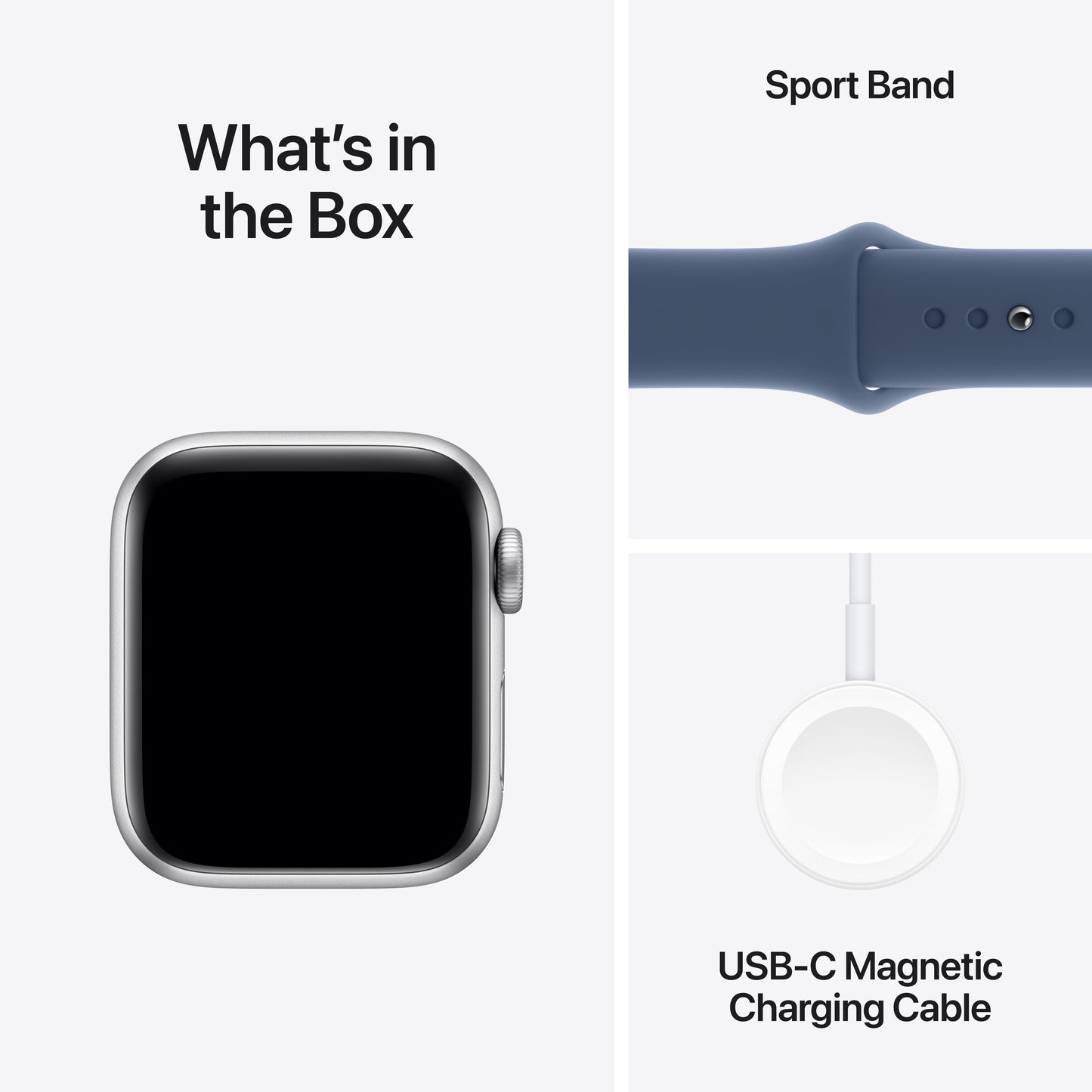 Apple Watch SE GPS + Cellular 40mm Silver Aluminium Case with Denim Sport Band - S/M - iSTYLE BG