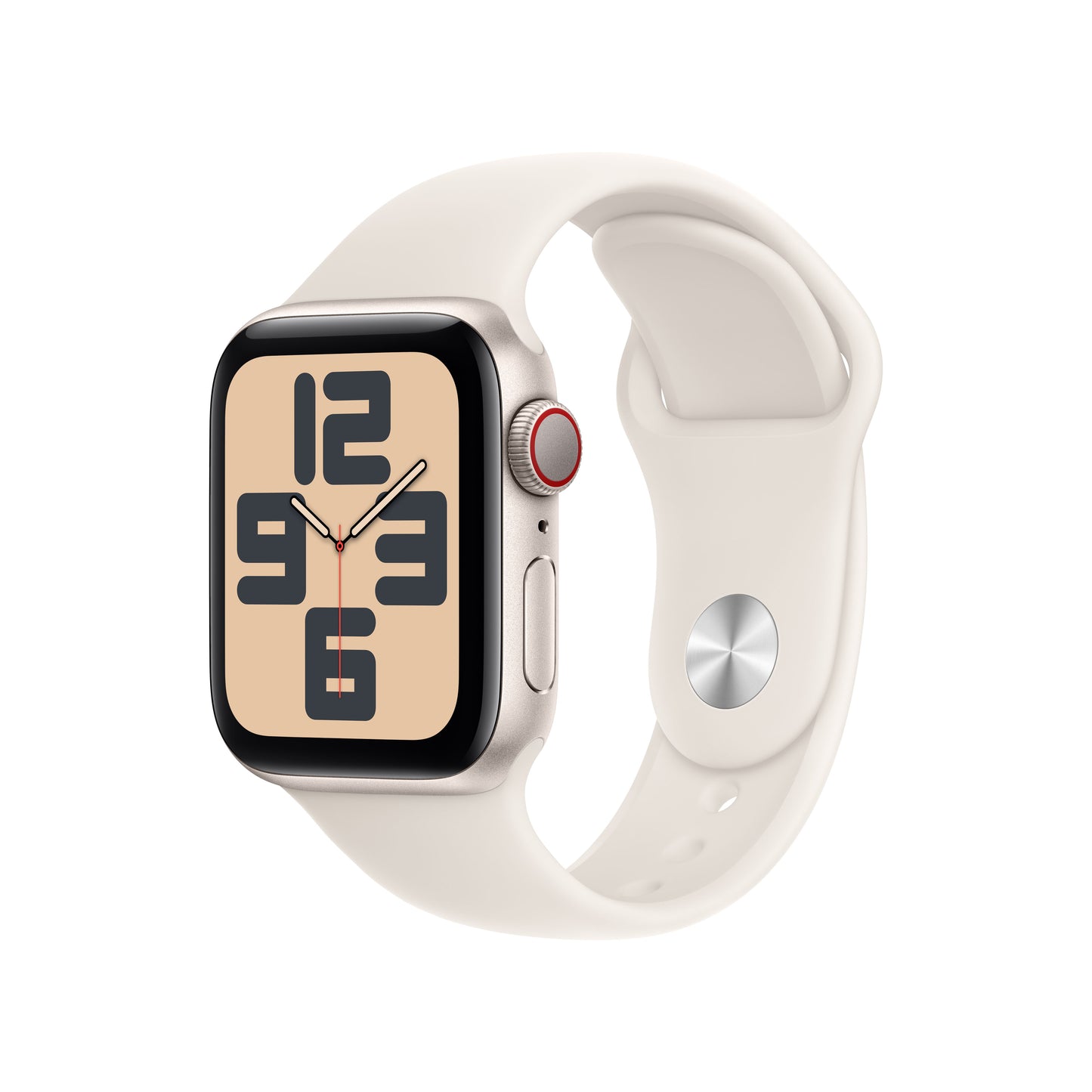 Apple Watch SE GPS + Cellular 40mm Starlight Aluminium Case with Starlight Sport Band - S/M - iSTYLE BG
