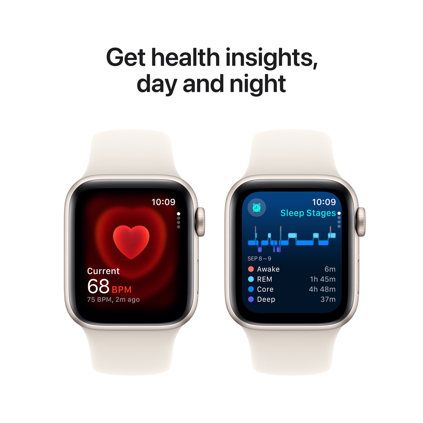 Apple Watch SE GPS + Cellular 40mm Starlight Aluminium Case with Starlight Sport Band - S/M - iSTYLE BG