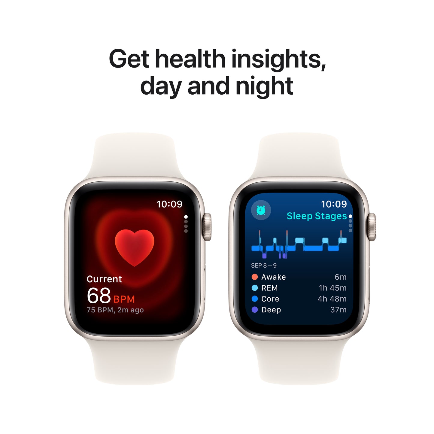 Apple Watch SE GPS 44mm Starlight Aluminium Case with Starlight Sport Band - M/L - iSTYLE BG