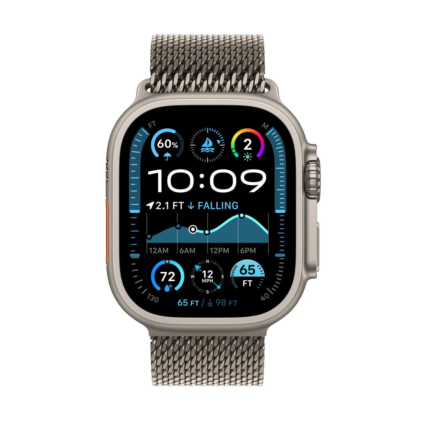 Apple Watch Ultra 2 GPS + Cellular 49mm Natural Titanium Case with Natural Titanium Milanese Loop - Large - iSTYLE BG