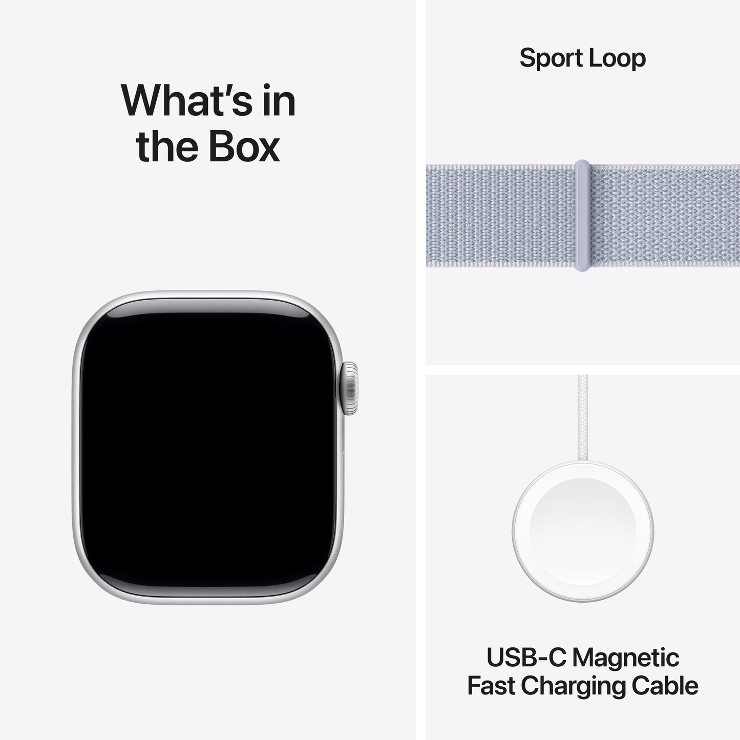 Apple Watch Series 10 GPS 42mm Silver Aluminium Case with Blue Cloud Sport Loop - iSTYLE BG