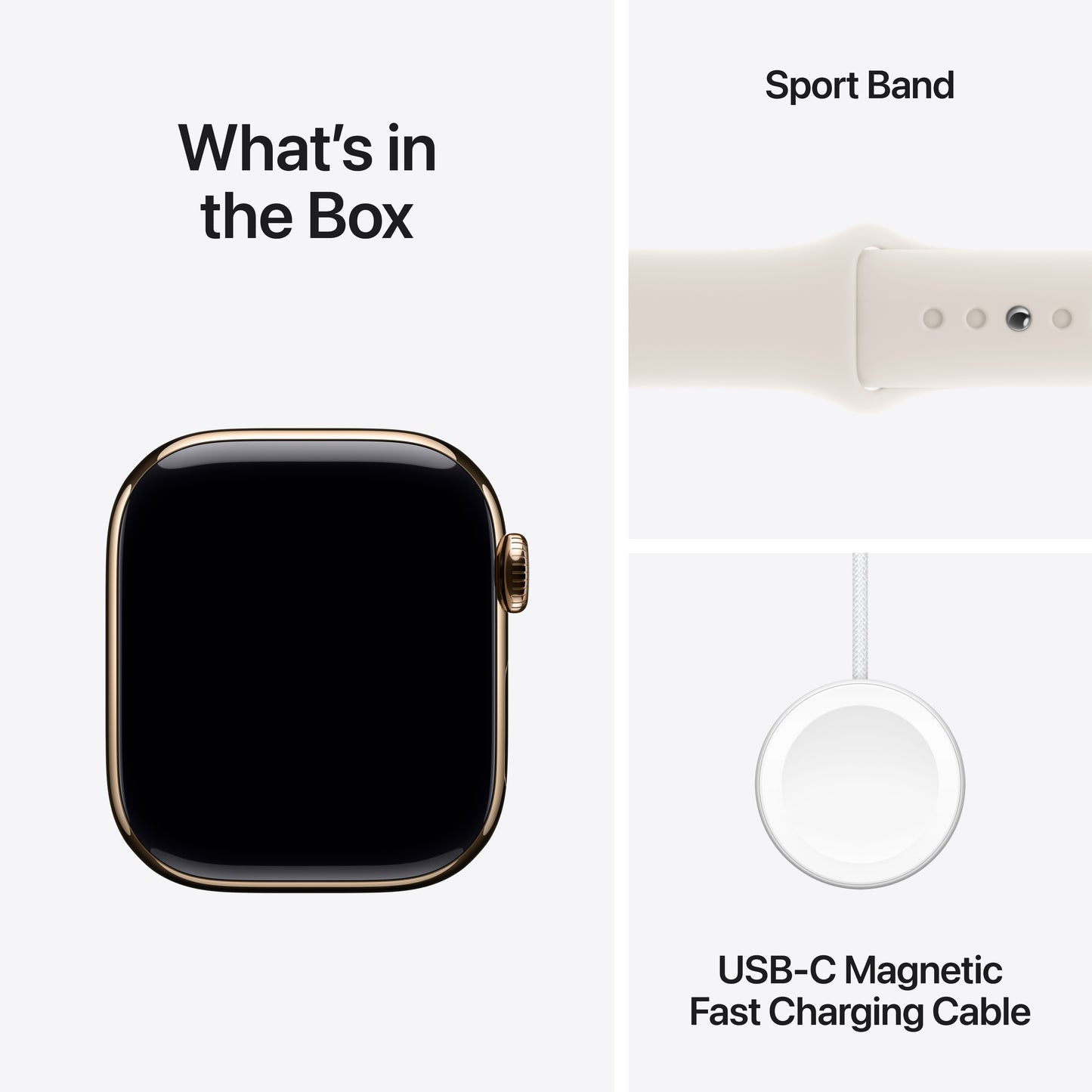 Apple Watch Series 10 GPS + Cellular 42mm Gold Titanium Case with Starlight Sport Band - M/L - iSTYLE BG