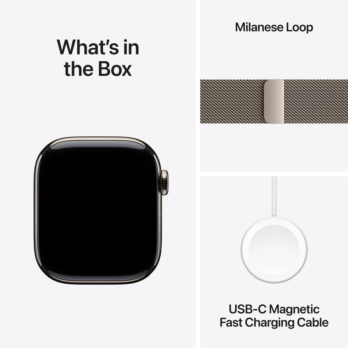 Apple Watch Series 10 GPS + Cellular 42mm Natural Titanium Case with Natural Milanese Loop - iSTYLE BG