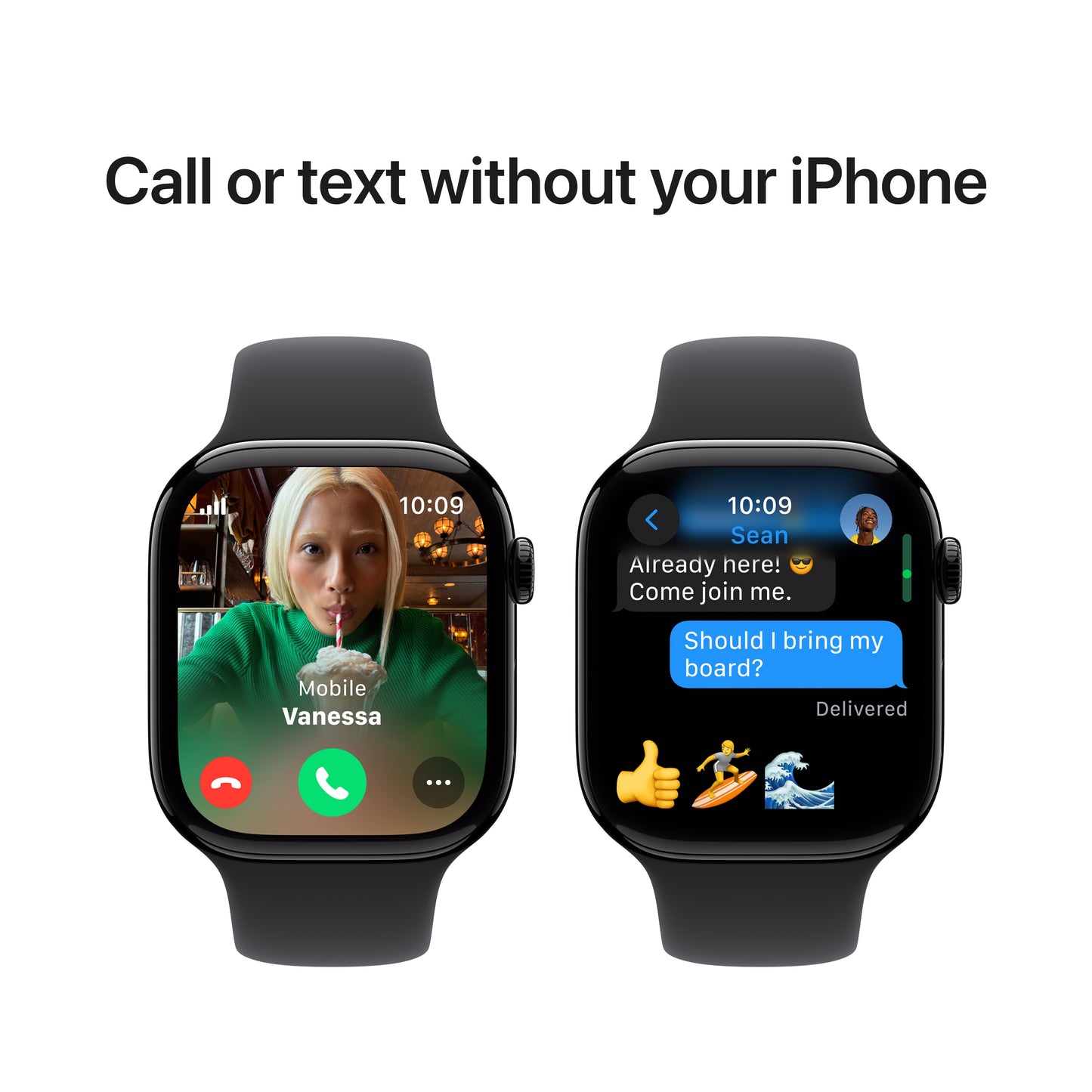 Apple Watch Series 10 GPS + Cellular 46mm Jet Black Aluminium Case with Black Sport Band - S/M - iSTYLE BG