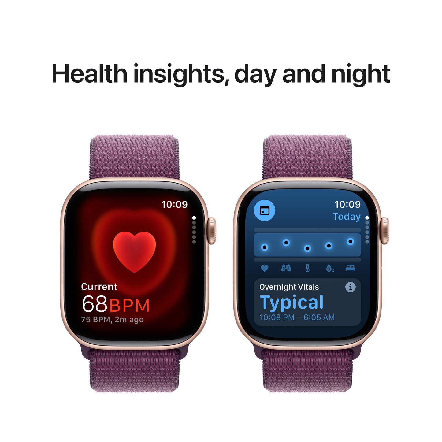 Apple Watch Series 10 GPS + Cellular 46mm Rose Gold Aluminium Case with Plum Sport Loop - iSTYLE BG