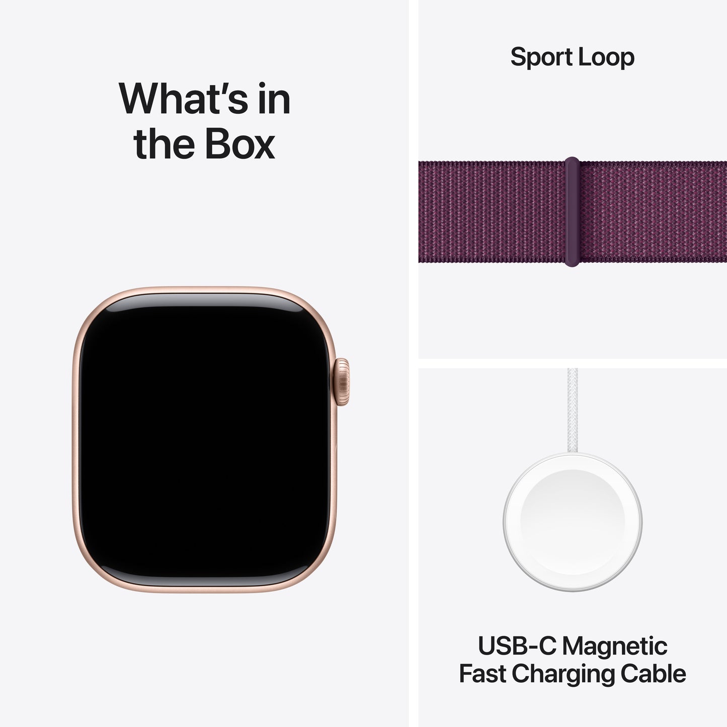 Apple Watch Series 10 GPS + Cellular 46mm Rose Gold Aluminium Case with Plum Sport Loop - iSTYLE BG
