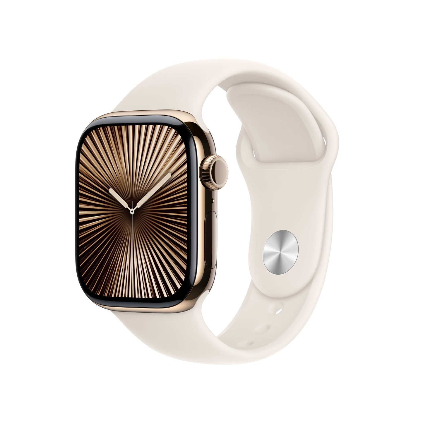 Apple Watch Series 10 GPS + Cellular 42mm Gold Titanium Case with Starlight Sport Band - M/L - iSTYLE BG