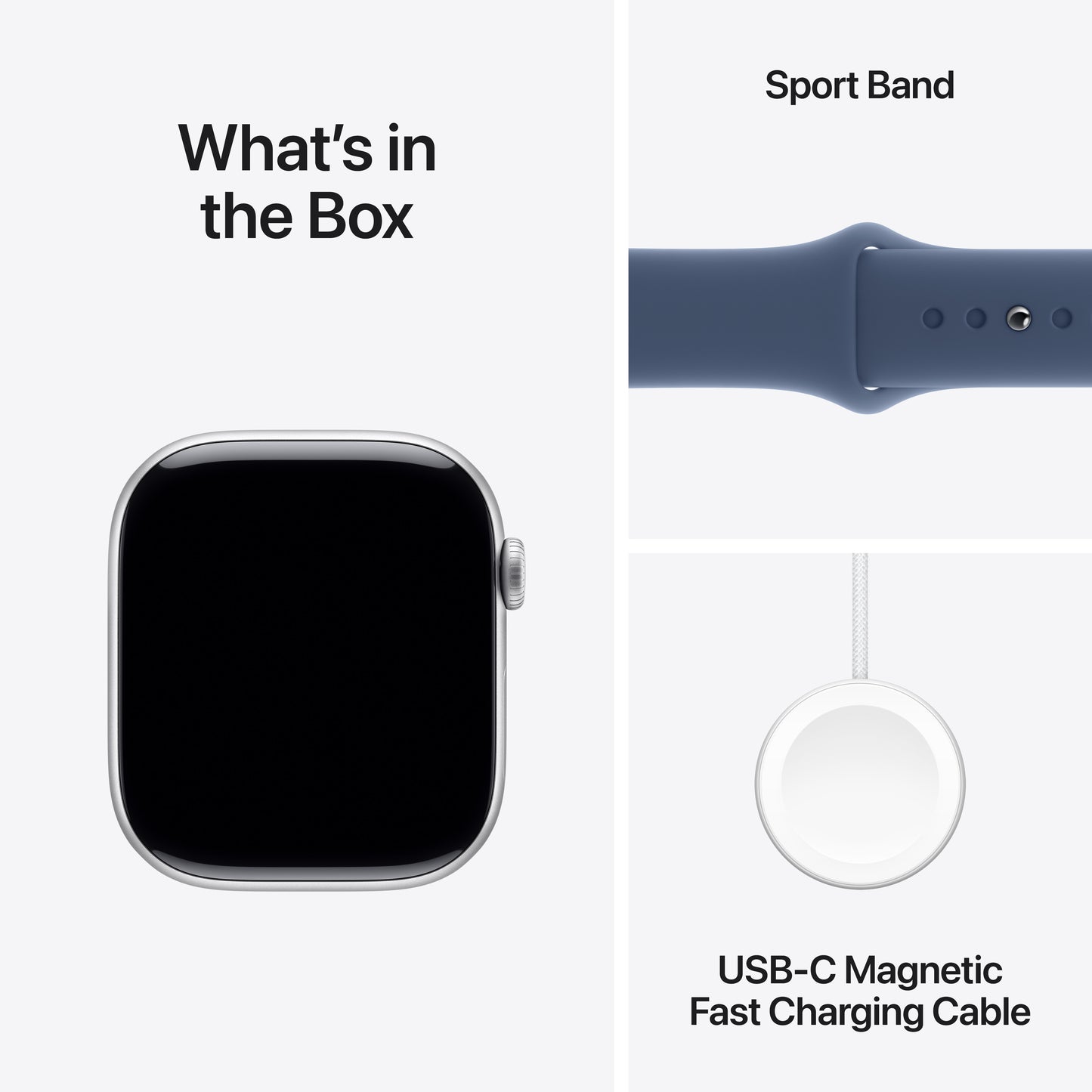 Apple Watch Series 10 GPS 46mm Silver Aluminium Case with Denim Sport Band - S/M - iSTYLE BG