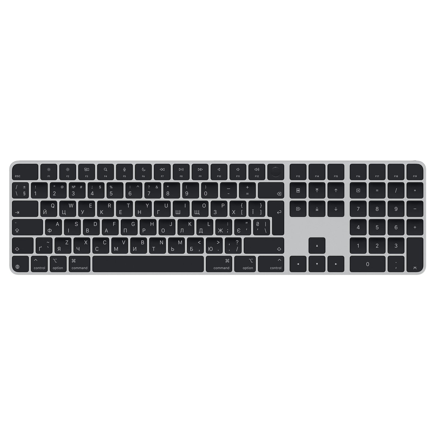 Magic Keyboard with Touch ID for Mac models with Apple silicon - Ukrainian - Black Keys - iSTYLE BG