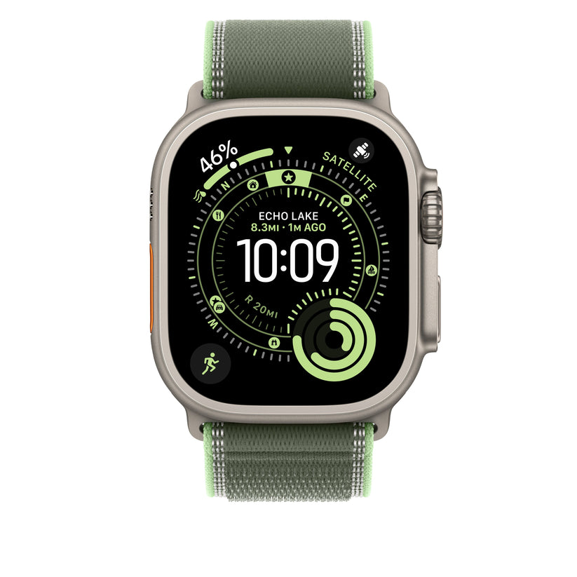 49mm Green/Neon Trail Loop – S/M - Natural Titanium Finish - iSTYLE BG