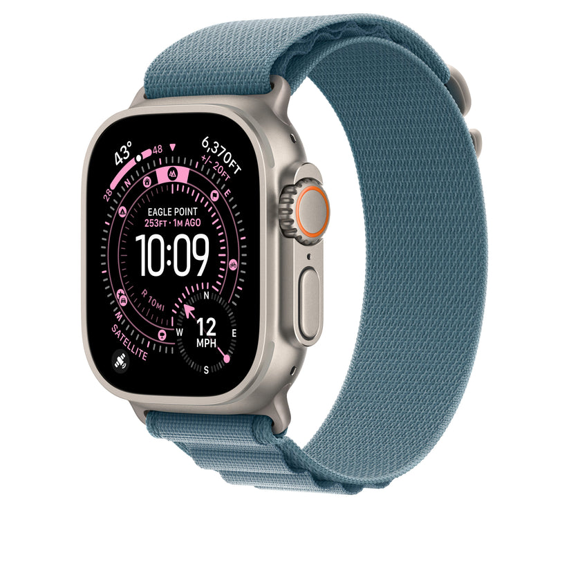 49mm Light Blue Alpine Loop - Medium - Natural Titanium Finish - iSTYLE BG