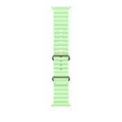 49mm Neon Green Ocean Band - Natural Titanium Finish - iSTYLE BG