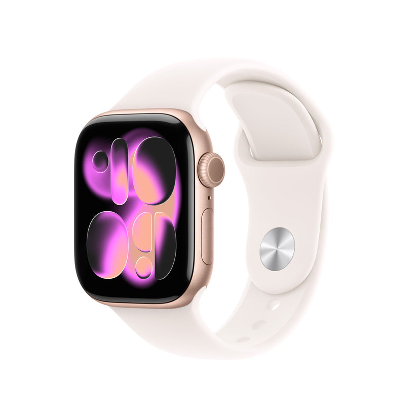 Apple Watch Series 11 GPS 42mm Rose Gold Aluminium Case with Light Blush Sport Band - S/M - iSTYLE BG