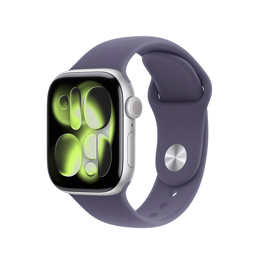 Apple Watch Series 11 GPS 42mm Silver Aluminium Case with Purple Fog Sport Band - S/M - iSTYLE BG