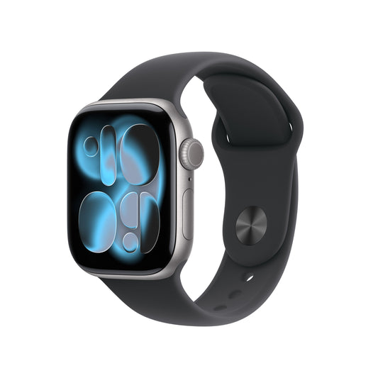 Apple Watch Series 11 GPS 42mm Space Grey Aluminium Case with Black Sport Band - M/L - iSTYLE BG