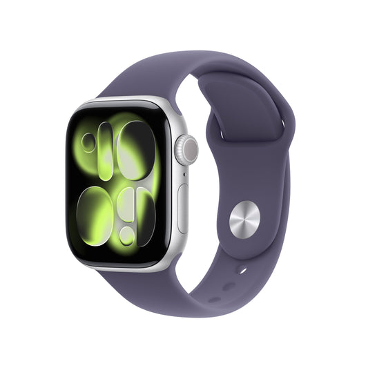 Apple Watch Series 11 GPS + Cellular 42mm Silver Aluminium Case with Purple Fog Sport Band - S/M - iSTYLE BG