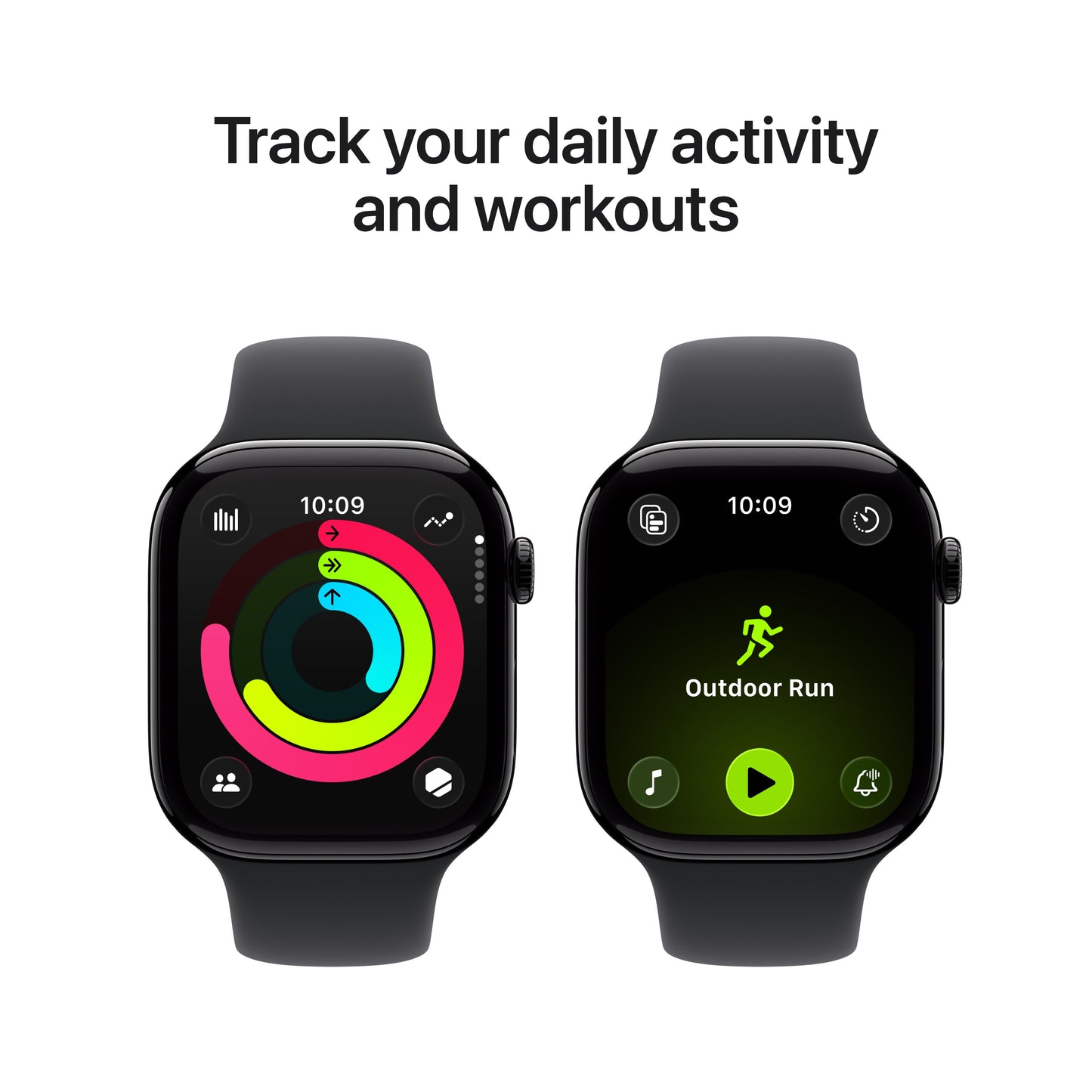 Apple Watch Series 11 GPS 46mm Jet Black Aluminium Case with Black Sport Band - M/L - iSTYLE BG