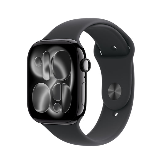 Apple Watch Series 11 GPS + Cellular 46mm Jet Black Aluminium Case with Black Sport Band - S/M - iSTYLE BG