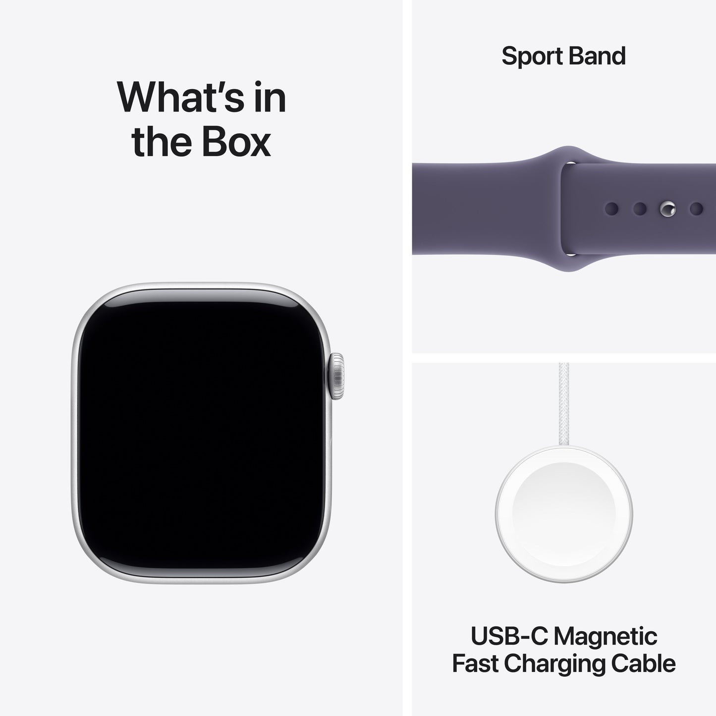 Apple Watch Series 11 GPS + Cellular 46mm Silver Aluminium Case with Purple Fog Sport Band - S/M - iSTYLE BG