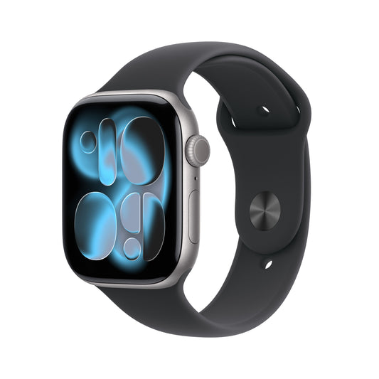 Apple Watch Series 11 GPS + Cellular 46mm Space Grey Aluminium Case with Black Sport Band - M/L - iSTYLE BG
