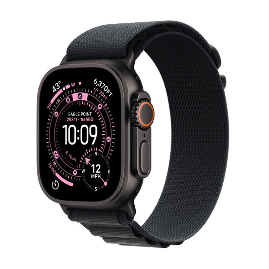 Apple Watch Ultra 3 GPS + Cellular 49mm Black Titanium Case with Black Alpine Loop - Large - iSTYLE BG