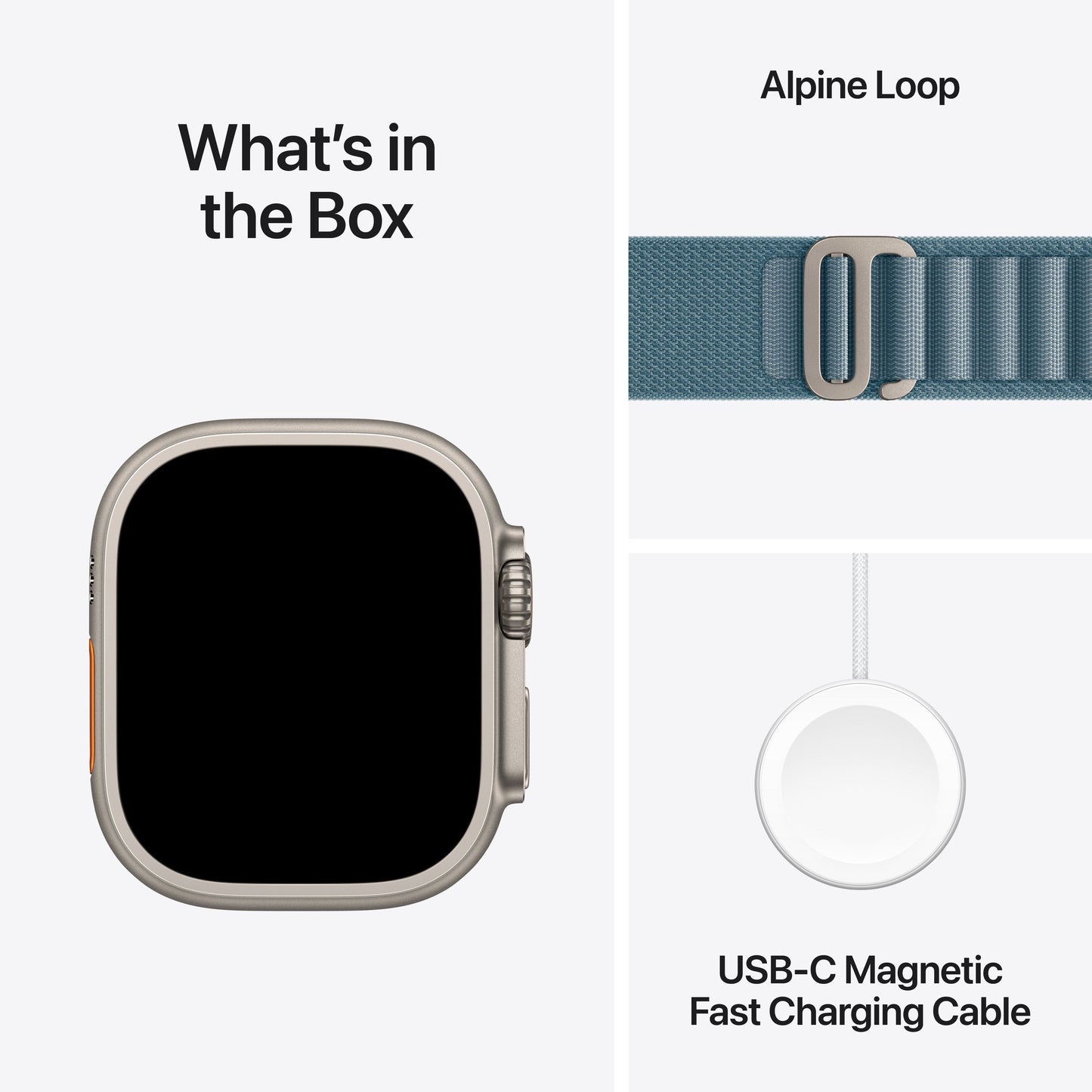 Apple Watch Ultra 3 GPS + Cellular 49mm Natural Titanium Case with Light Blue Alpine Loop - Medium - iSTYLE BG