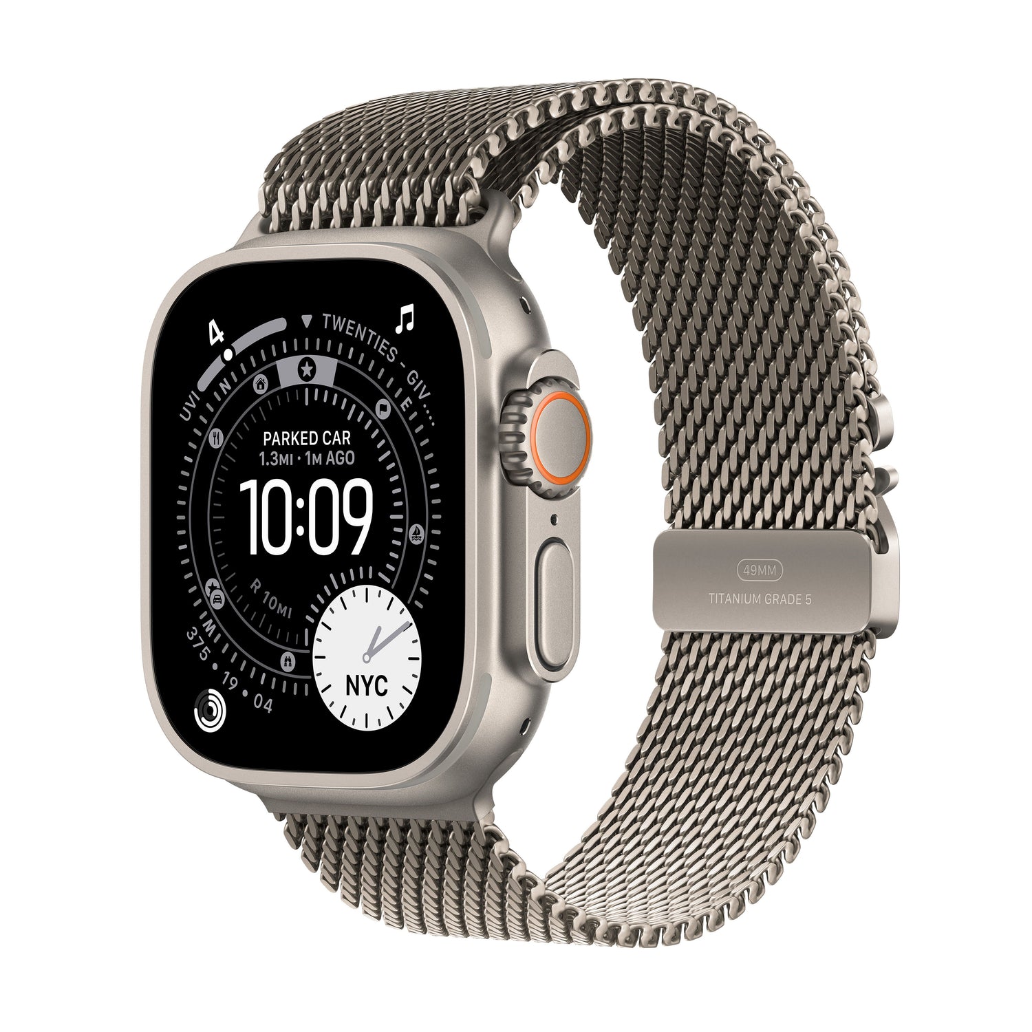 Apple Watch Ultra 3 GPS + Cellular 49mm Natural Titanium Case with Natural Titanium Milanese Loop - Small - iSTYLE BG