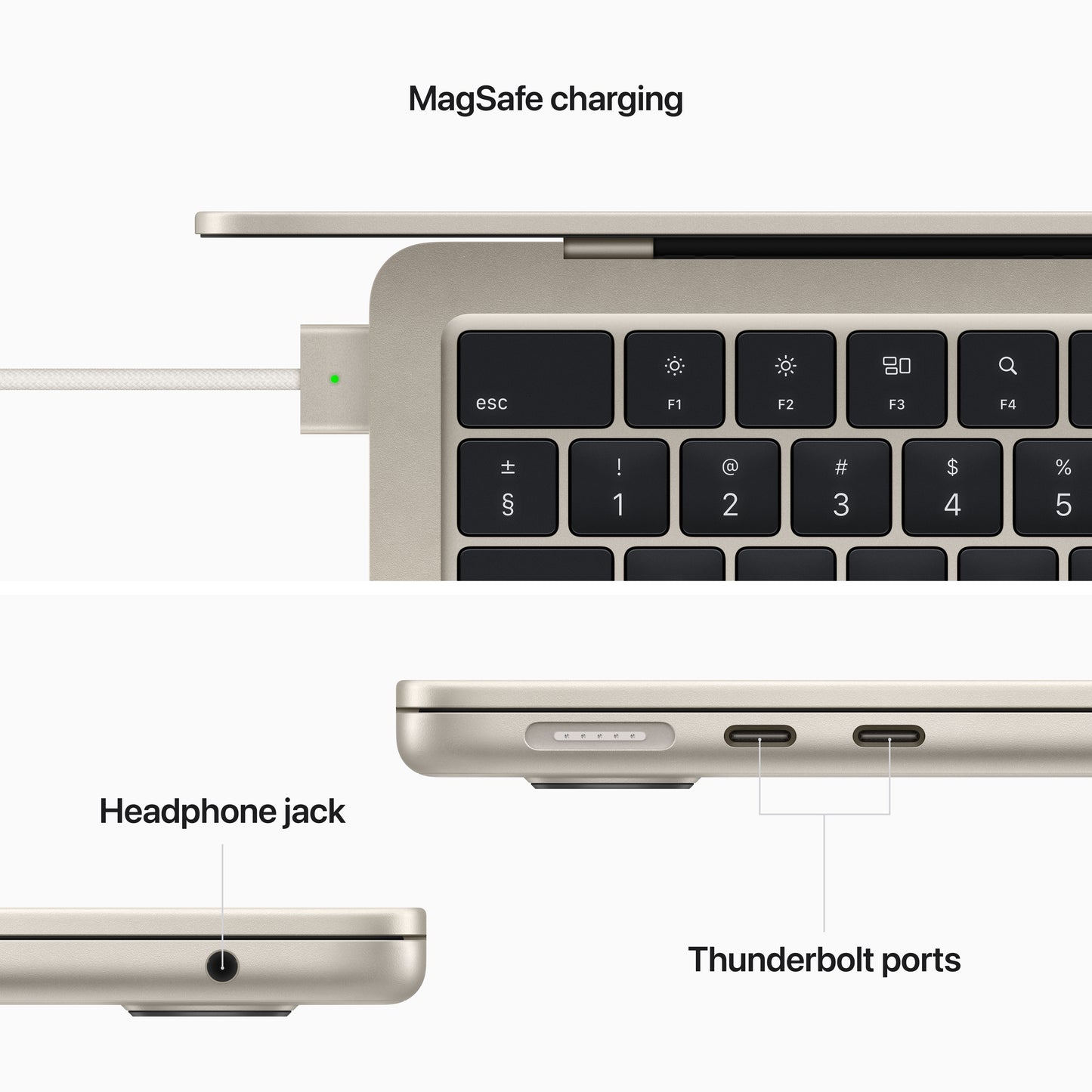 13-inch MacBook Air: Apple M2 chip with 8‑core CPU and 8‑core GPU, 256GB SSD - Starlight - iSTYLE BG