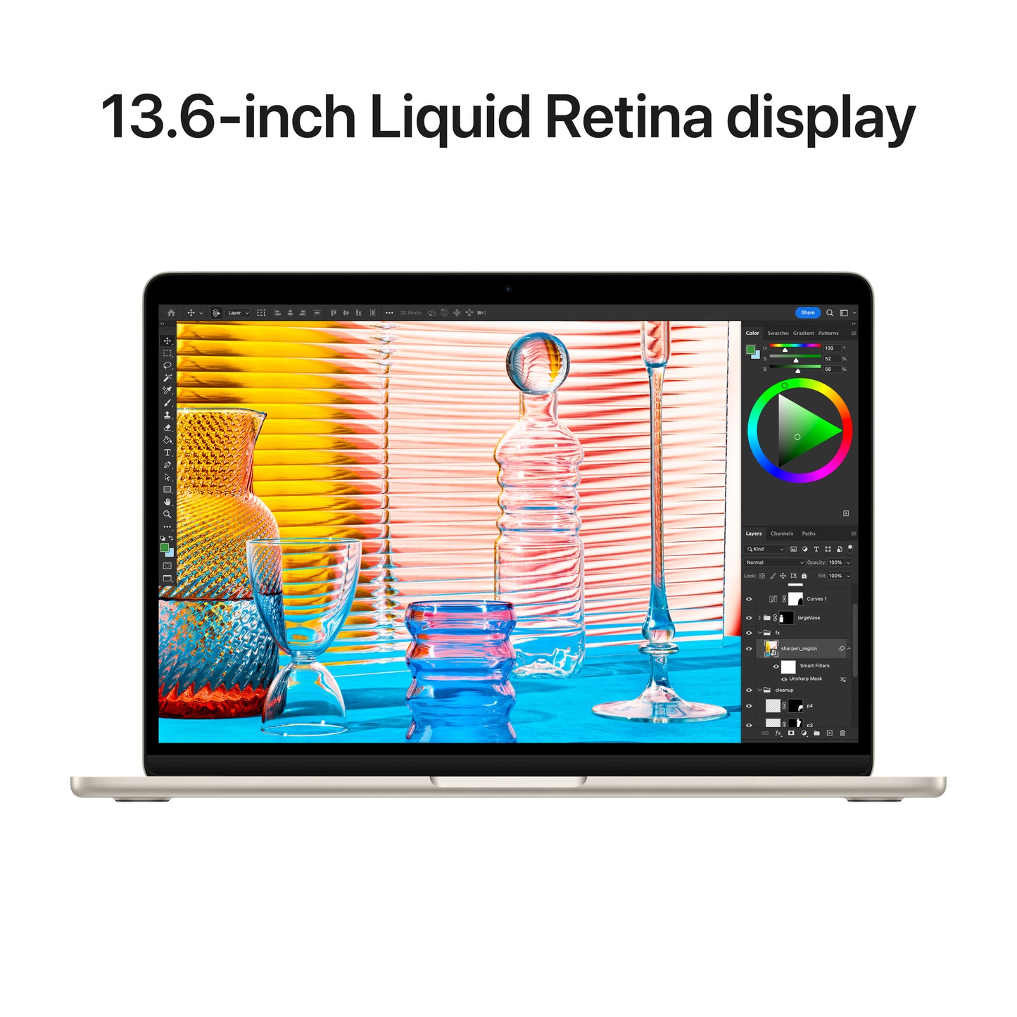 13-inch MacBook Air: Apple M2 chip with 8‑core CPU and 8‑core GPU, 256GB SSD - Starlight - iSTYLE BG