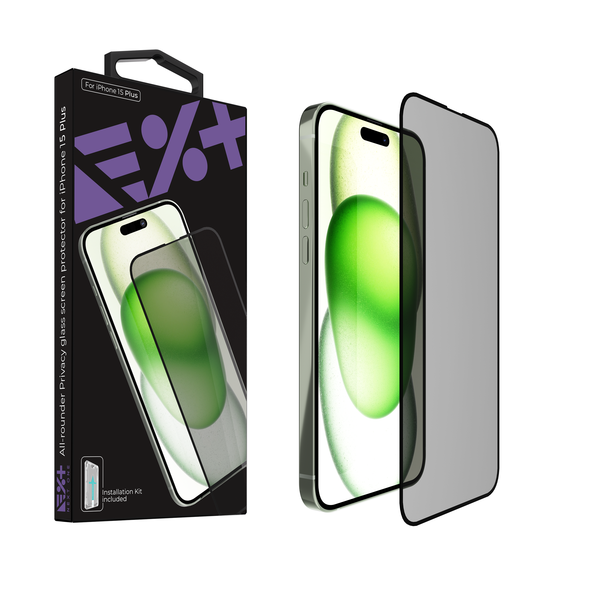 NEXT ONE ALL-ROUNDER PRIVACY GLASS SCREEN PROTECTOR FOR IPHONE 15 PLUS - iSTYLE BG