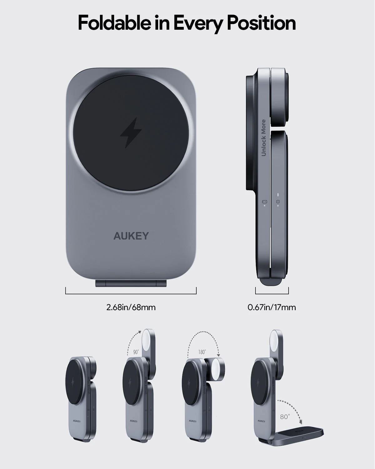 Зарядна станция от AUKEY MagFusion Z Qi2 3 в 1