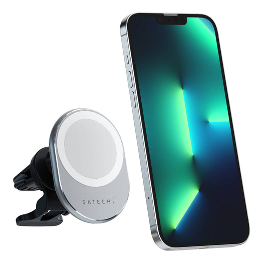 Satechi Magnetic Wireless Car Charger - Silver