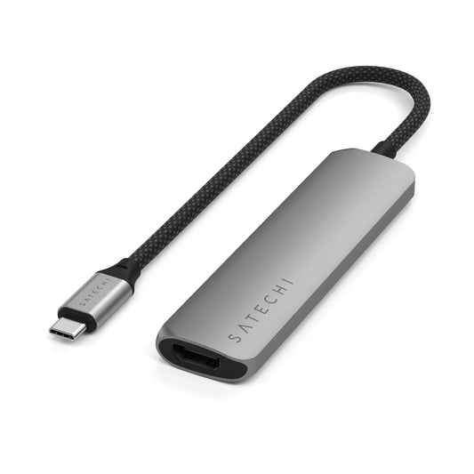 Satechi 4-in-1 USB-C Slim Multiport Adapter 4K - Space Grey