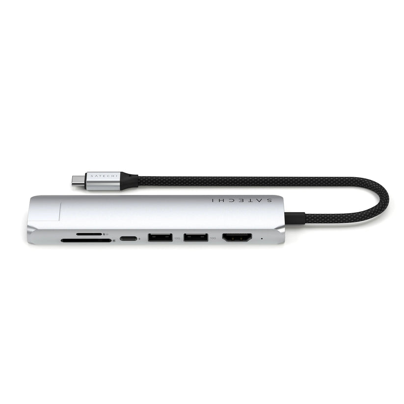 Satechi 7-in-1 USB-C Slim Multiport Adapter with Ethernet - Silver - iSTYLE BG