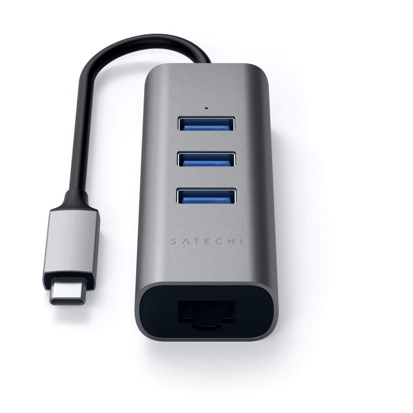 Satechi Aluminium Type-C Hub (3x USB 3.0,Ethernet) - Space Grey - iSTYLE BG