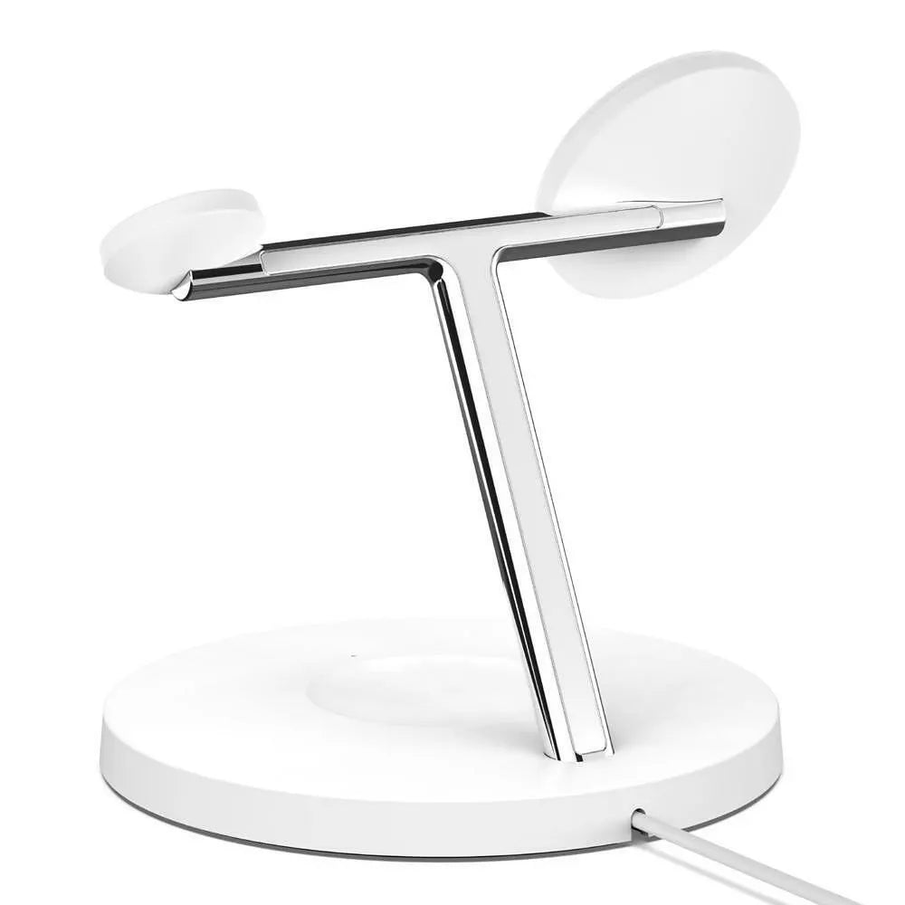 Belkin BOOST CHARGE PRO MagSafe 3-in-1 Charging Stand- Watch fast charge- w PSU (EU Power Supply) - White