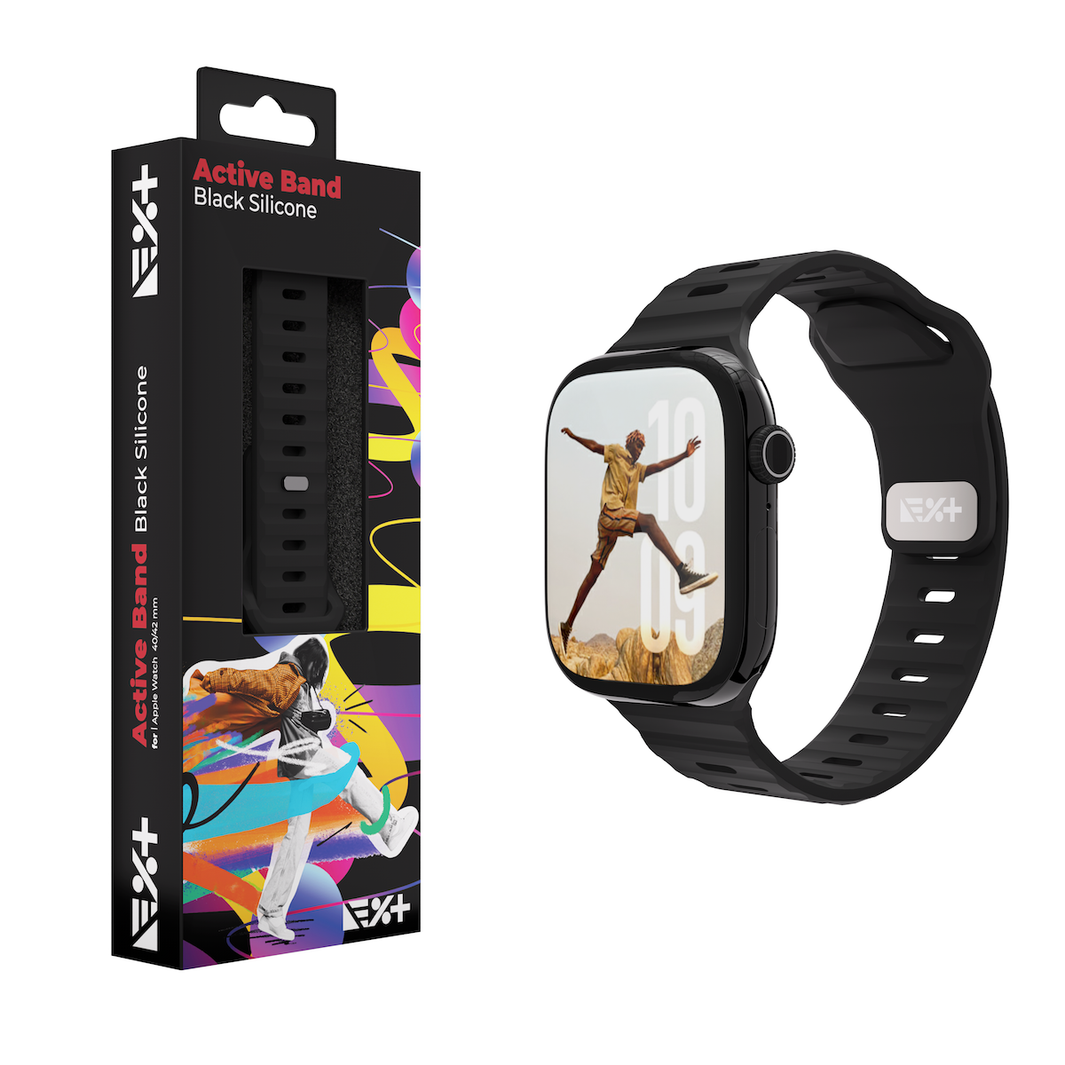 NEXT ONE SILICONE ACTIVE BAND FOR APPLE WATCH 40/42MM | BLACK - iSTYLE BG