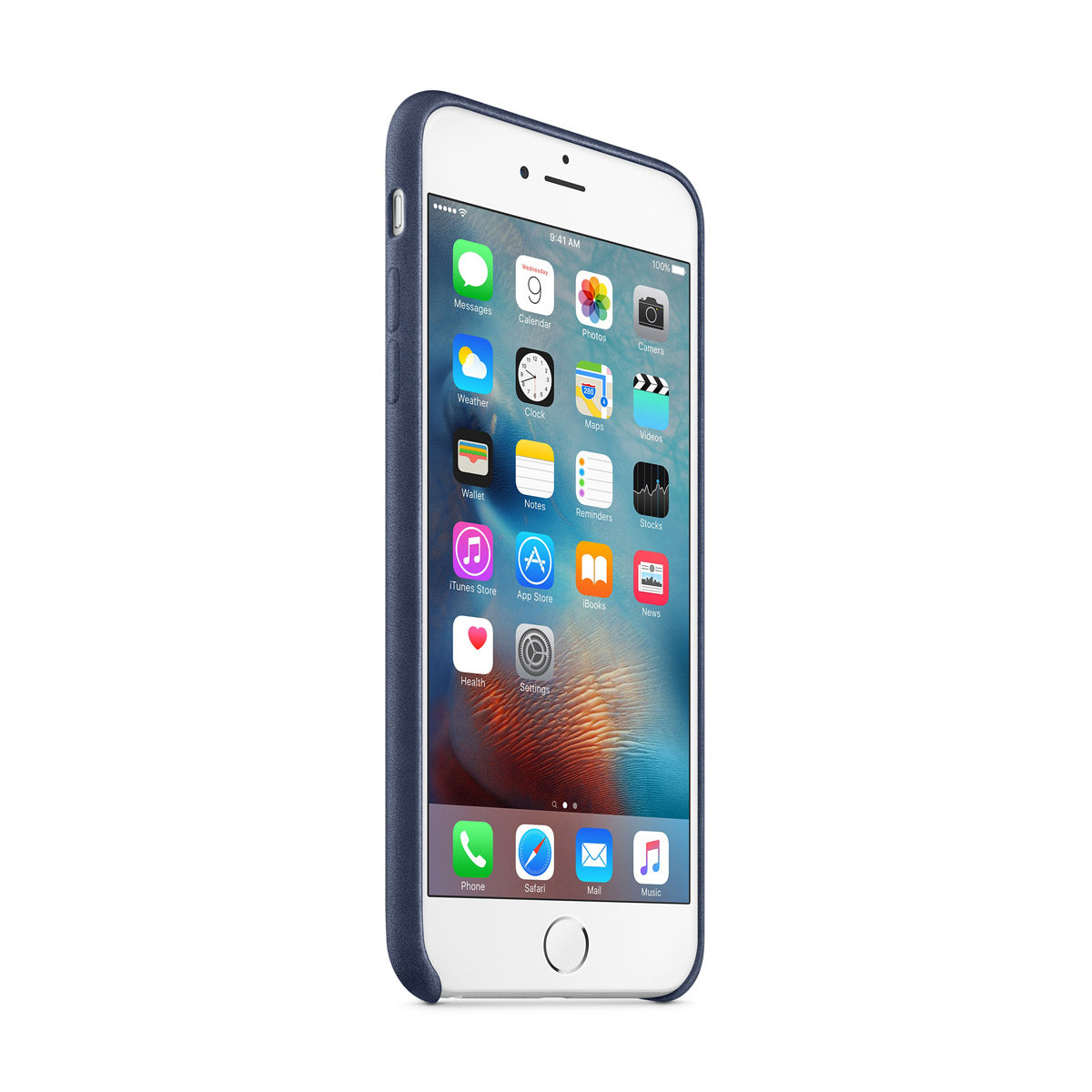 Тъмносин кожен защитен кейс за iPhone 6s Plus - iSTYLE BG
