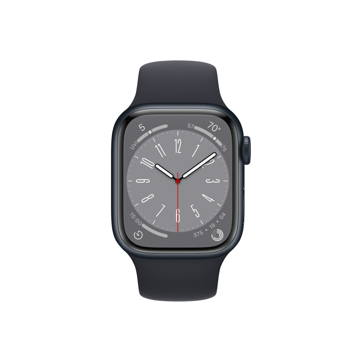 Apple Watch Series 8 GPS + Cellular 41mm Graphite Stainless Steel Case with Midnight Sport Band - Regular - iSTYLE BG