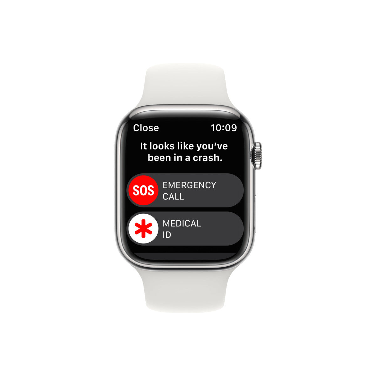 Apple Watch Series 8 GPS + Cellular 45mm Silver Stainless Steel Case with White Sport Band - Regular - iSTYLE BG