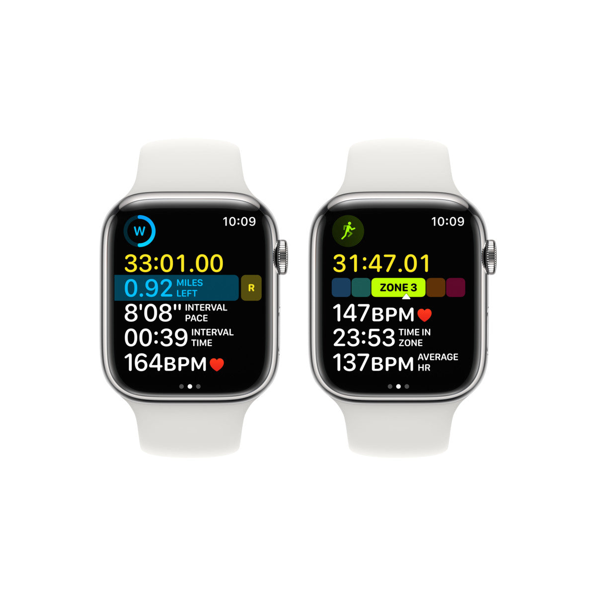 Apple Watch Series 8 GPS + Cellular 45mm Silver Stainless Steel Case with White Sport Band - Regular - iSTYLE BG