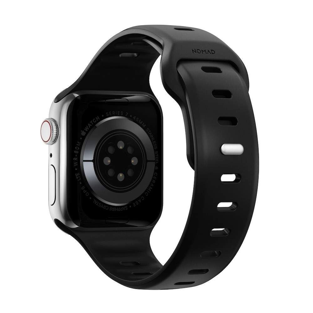 Черна силиконова каишка от Nomad - Sport Slim Strap (42,44,45мм) - iSTYLE BG